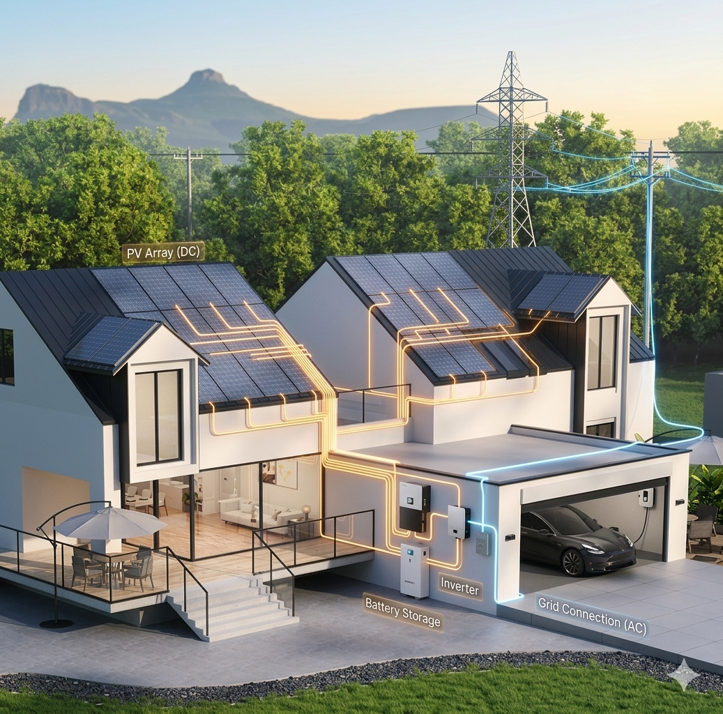 Sistema solar on-grid conectado a la red